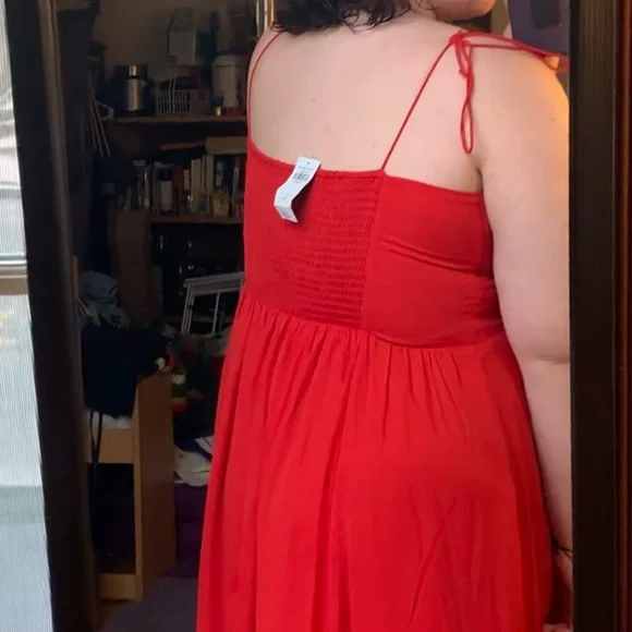 Abercrombie Tie-Strap Corset Midi Dress Size XLP New With Tags - Picture 2 of 6